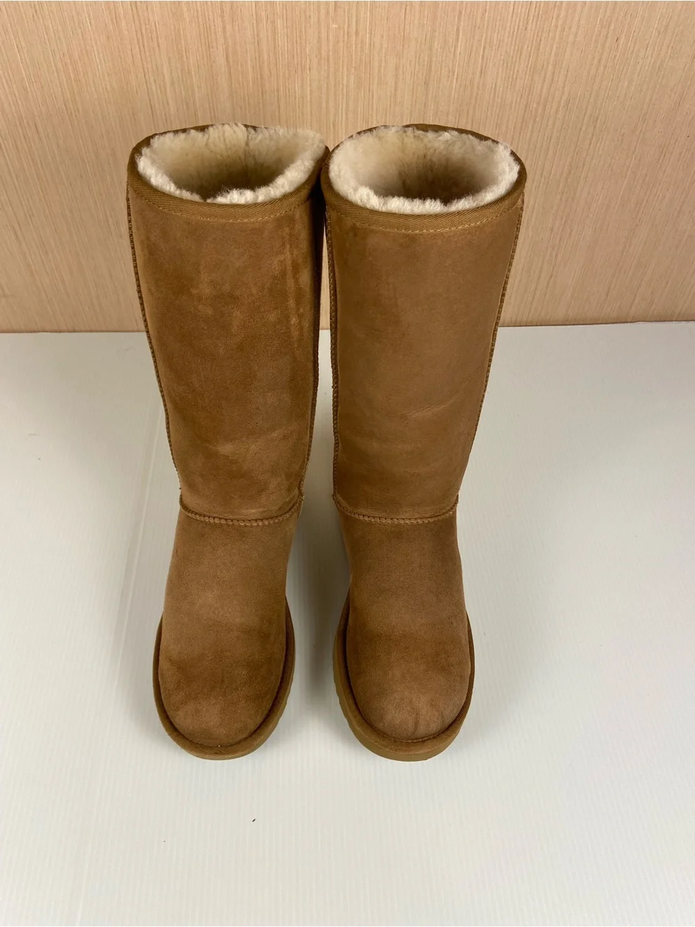 UGG Classic Tall Chestnut Suede Sheepskin Boots Women’s Size 9
